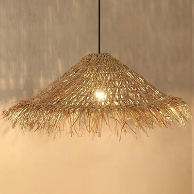 Contemporary Style Ceiling Pendant Light Rattan for Bedroom