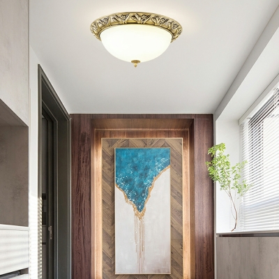 LED American Simple Retro Round Flushmount Ceiling Light for Bedroom