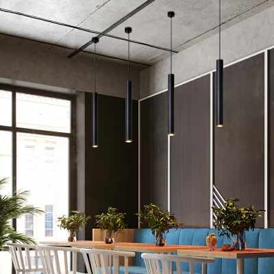 LED Minimalism Hanging Light Fixtures Cylindrical for Dinning Room