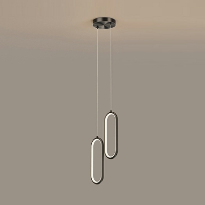 Nordic Minimalist Line LED Aluminum Hanging Lamp for Bedroom