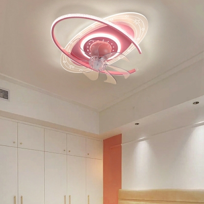 Simple LED Inverter Moving Head Star Ceiling Mounted Fan Light for Children's Room and Living Room