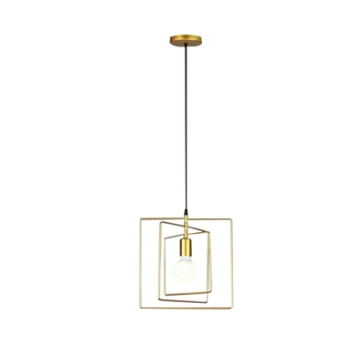 1 Light Loft Style Geometric Shape Metal Hanging Pendant Lights