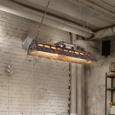 4 Light Pendant Chandelier Contemporary Style Geometric Shape Metal Hanging Ceiling Light