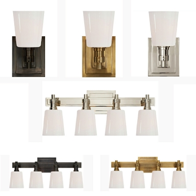 American Style Glass Vanity Wall Light Fixtures for Bathroom