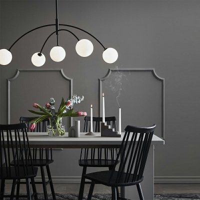 Globe Glass Chandelier Lighting Fixtures Modern for Living Room