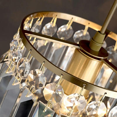 Light Luxury Art Full Copper Crystal Pendant Light for Bar and Restaurant