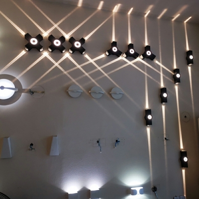 Metal LED Black Wall Mounted Light Fixture Modern for Living Room