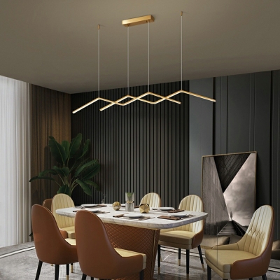 Minimalism Linear Island Pendant Lighting LED for Dinning Room