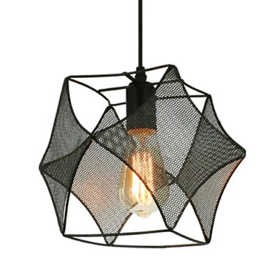 1 Light Antique Style Geometric Shape Metal Hanging Pendant Lights