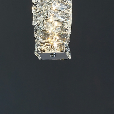 1 Light Minimalist Style Geometric Shape Crystal Ceiling Pendant Light