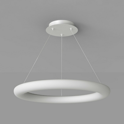 1 Light Pendant Chandelier Minimalism Style Ring Shape Metal Hanging Ceiling Light