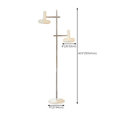 2 Light Contemporary Style Geometric Shape Metal Floor Standing Lamps