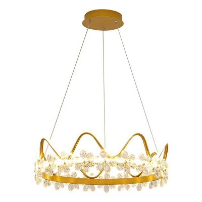 2 Light Minimalist Style Crown Shape Metal Pendant Lighting Fixtures