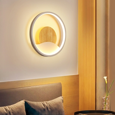 2 Light Minimalist Style Ring Shape Metal Wall Mounted Light Fixture