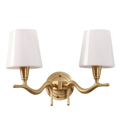 2 Light Wall Lighting Ideas Traditional Style Bell Shape Metal Sconce Lights