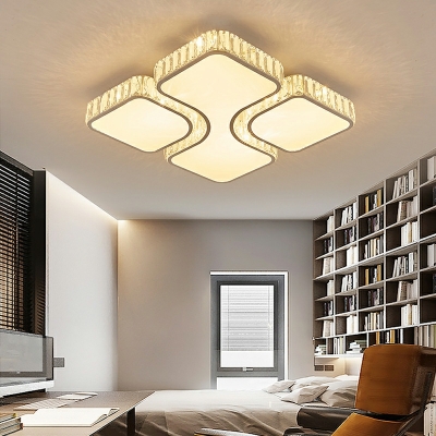 4 Light Ceiling Lamp Nordic Style Geometric Shape Metal Flush Chandelier Lighting