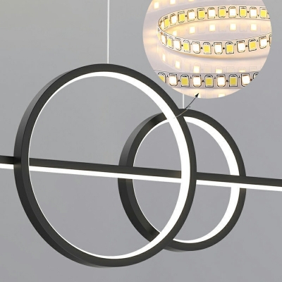 5 Light Minimalist Style Ring Shape Metal Multi Pendant Light