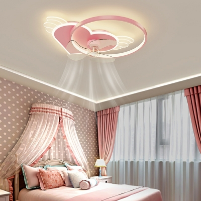 Acrylic Flush Mount Fan Light Children's Room Style Flush Mount Fan Lights for Bedroom