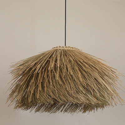 Contemporary Style Ceiling Pendant Light Straw for Bedroom