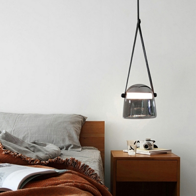 Dome Hanging Lamps Modern Style Glass Ceiling Pendant Light for Bedroom