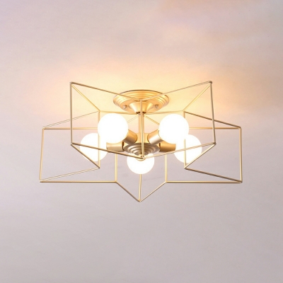 Industrial Style Creative Pentagram Ceiling Lamp for Bedroom and Dining Room