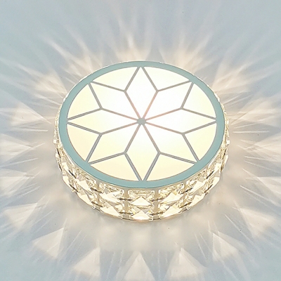 LED Modern Creative Round Crystal Ceiling Lamp for Corridor and Balcony