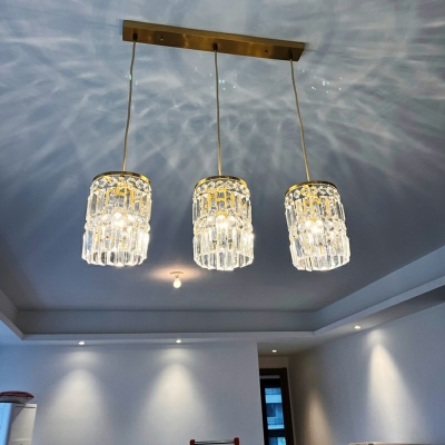 Light Luxury Art Full Copper Crystal Pendant Light for Bar and Restaurant