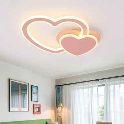 Nordic Romantic Heart Shape LED Flushmount Ceiling Light for Bedroom