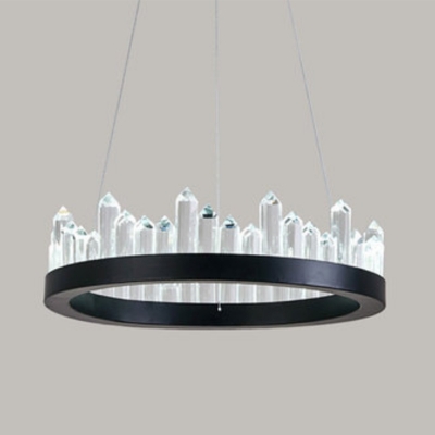 1 Light Minimalist Style Circle Shape Metal Ceiling Pendant Light