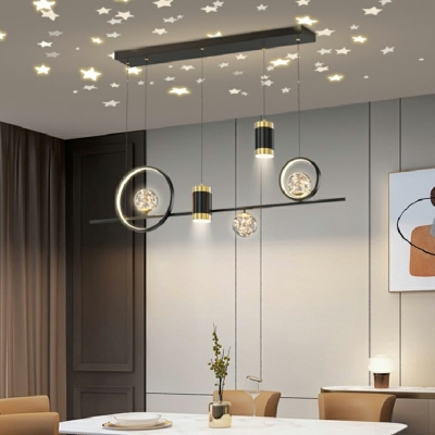 7 Light Minimalist Style Tube Shape Metal Pendant Light Fixtures