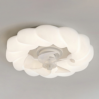 Contemporary Ceiling Fans White Floral Elegant for Kid's Room