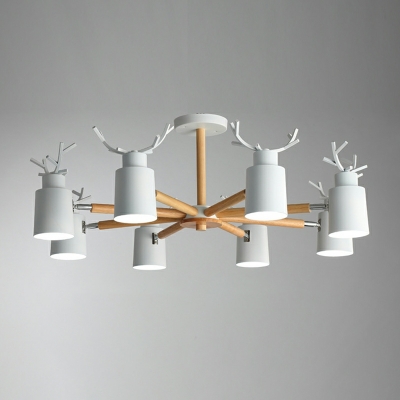 Creative Wooden Macarons Antler Chandelier for Dining Room and Living Room