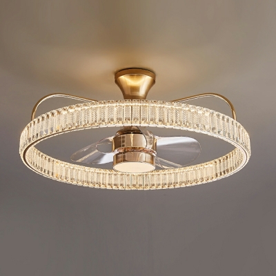 Led Minimalism Ceiling Mounted Light Fans Circulr Adjustable Gold
