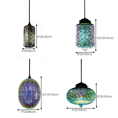Nordic Creative Art Stained Glass Hanging Lamp for Bars and Restaurants