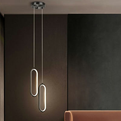 Nordic Minimalist Line LED Aluminum Hanging Lamp for Bedroom