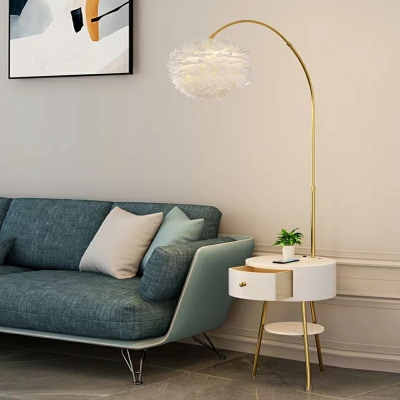 Nordic Style Floor Lamps Minimalism Feather Macaron for Bedroom