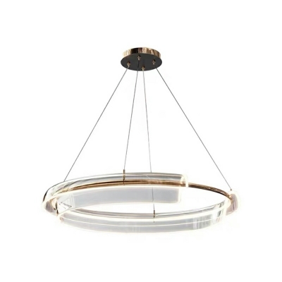 Round Hanging Lamps Kit Contemporary Style Acrylic  Pendant Light for Living Room