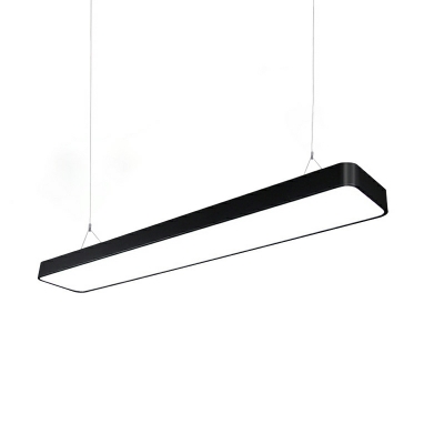 1 Light Minimalist Style Rectangle Shape Metal Hanging Ceiling Light