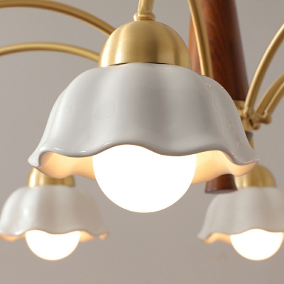 5 Light Minimalist Style Cone Shape Metal Chandelier Lighting Fixtures