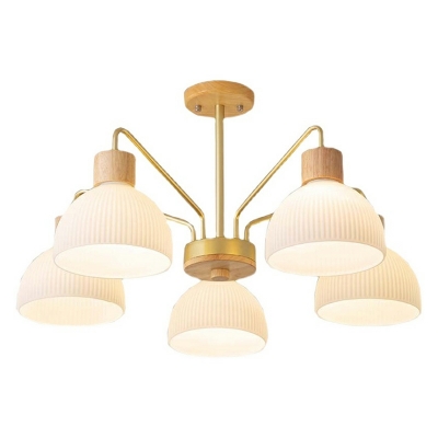 5 Light Minimalist Style Dome Shape Metal Ceiling Hung Fixtures