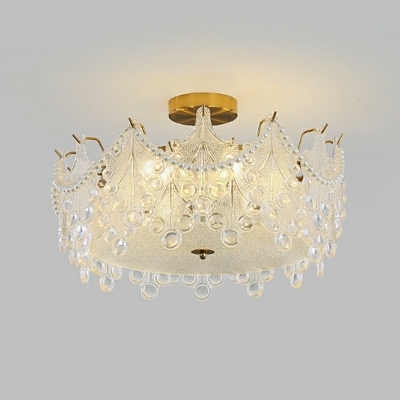 8 Light Ceiling Lamps Minimalism Style Drum Shape Metal Flush Mount Lighting