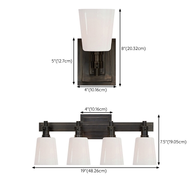 American Style Glass Vanity Wall Light Fixtures for Bathroom