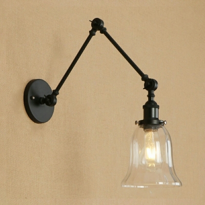 Industrial Style Creative Glass Adjustable Wall Sconce for Bedroom and Bathroom