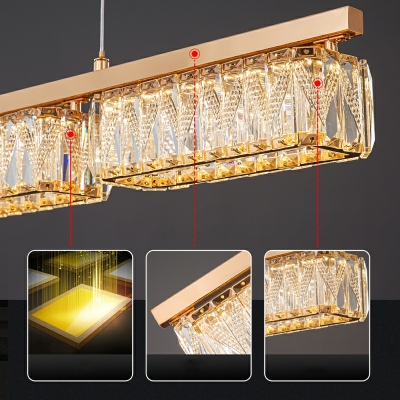 Minimalism Island Chandelier Lights Crystal Linear for Dining Room