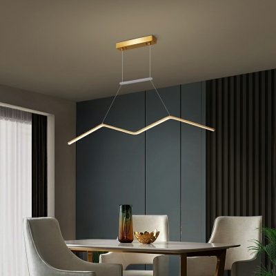 Minimalism Linear Island Pendant Lighting LED for Dinning Room