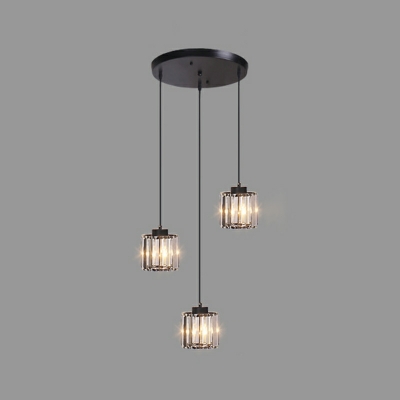 Modern Minimalist Crystal Long Hanging Lamp for Duplex Buildings and Living Rooms