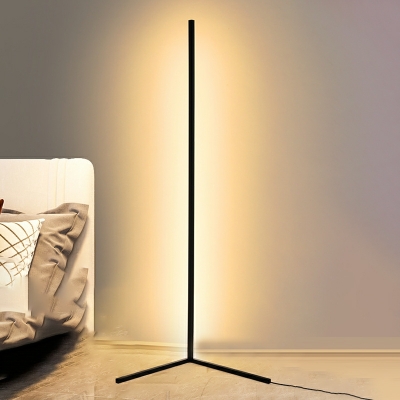 Modern Minimalist LED Standing Floor Lamp in Black for Bedroom and Living Room