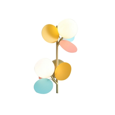 Nordic Creative Macaron Color Wall Lamp with Glass Shade for Children's Room