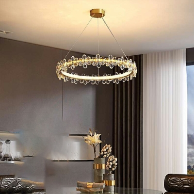 Nordic Creative Ring Crystal Chandelier for Bedroom and Living Room