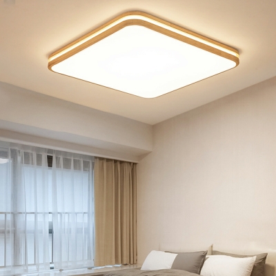 Nordic Minimalist Wooden Art LED Ceiling Lamp for Bedroom and Living Room